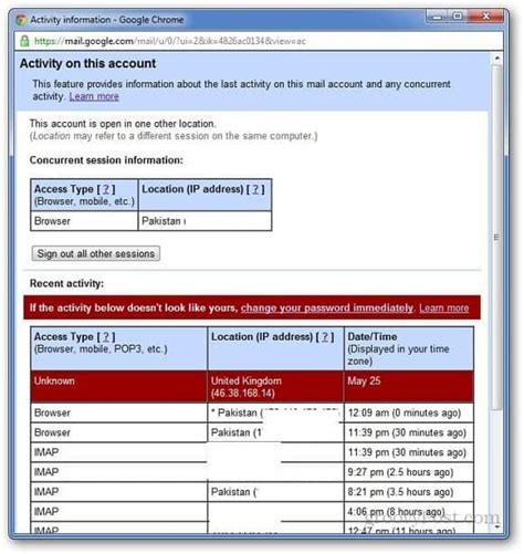gmail sign in activity.
